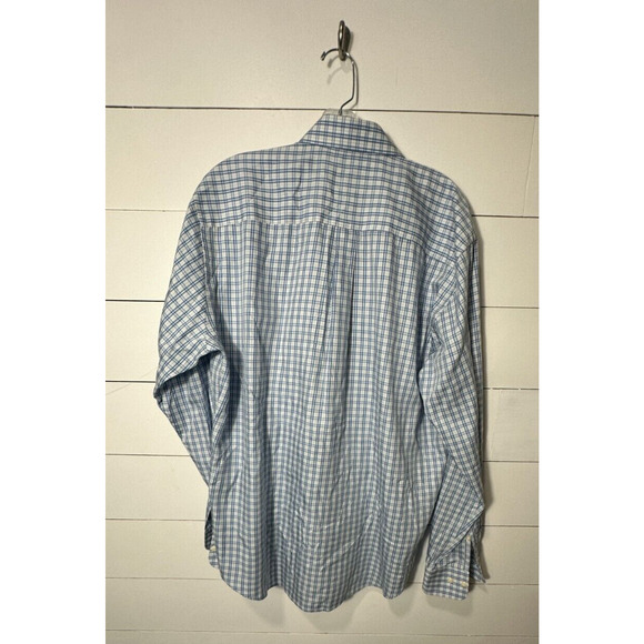 Peter Millar Men’s Blue Seaside Finish Long Sleeve Button Flag Logo Large - Picture 7 of 7